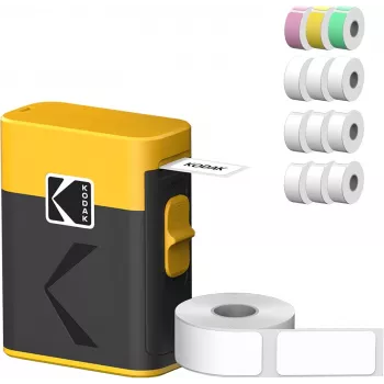 Kodak M50 Label Era dzeltenā kasetne ar 13 etiķešu ruļļiem