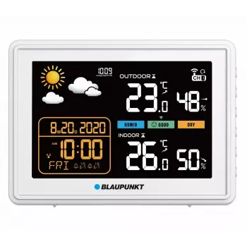 Laikapstākļu stacija BLAUPUNKT WS30WH — iekštelpu/āra temperatūras un mitruma monitors