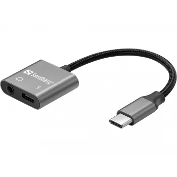 SANDBERG USB-C audio adapter PD65W 136-67 ar USB-C PD caurlaidi