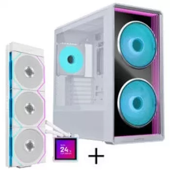 Lian Li LANCOOL 217 INF PC korpuss komplektā + HydroShift II LCD-S 360TL AiO - Balts