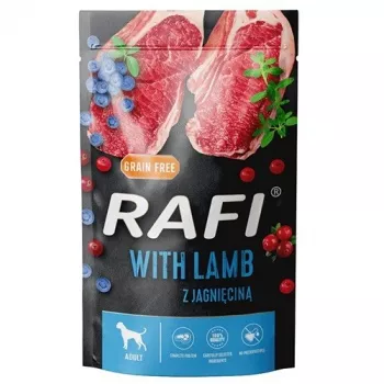 DOLINA NOTECI Rafi Lamb, mellenes, dzērvenes - slapjā suņu barība - 500g