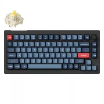 Keychron V1 Max bezvadu mehāniskā tastatūra Universal USB RF Bluetooth Black Grey 75%