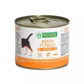 NATURE'S PROTECTION Adult Beef and Turkey mitrā suņu barība 200 g