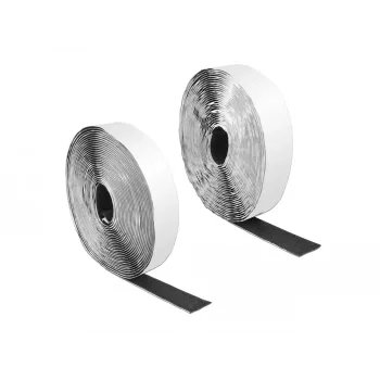Pašlīmējošā līmlenta ar āķiem un cilpām DeLOCK 19081, 25 mm x 10 m, melna