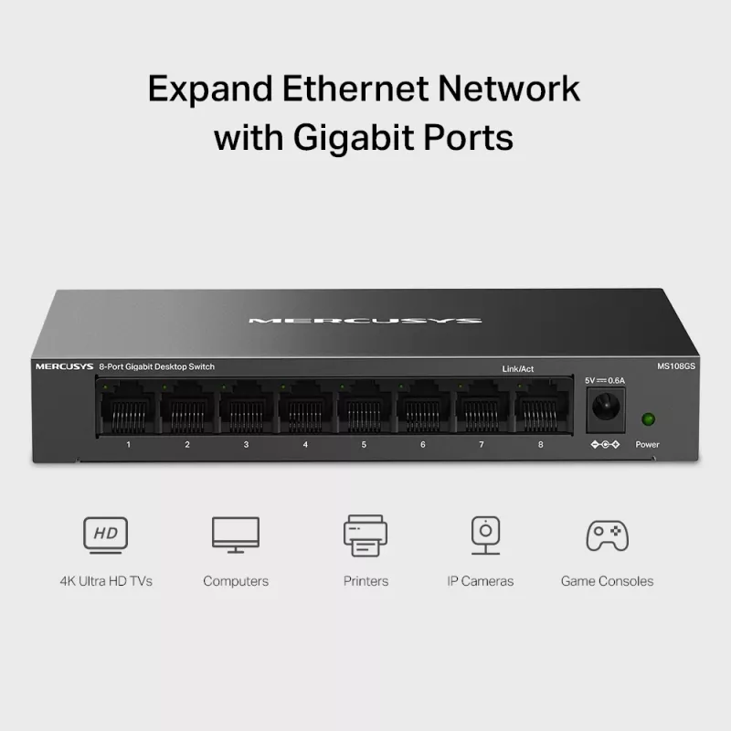 Mercusys 8-Portu Gigabit Darbvirsmas Slēdzis