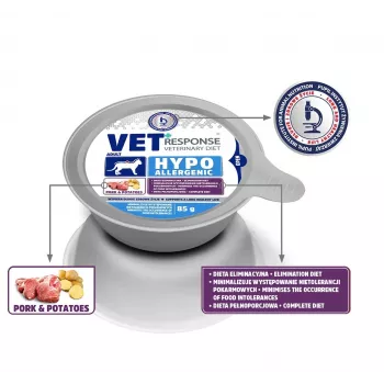 VET RESPONSE Hypoallergenic Pork - mitrā kaķu barība - 85g
