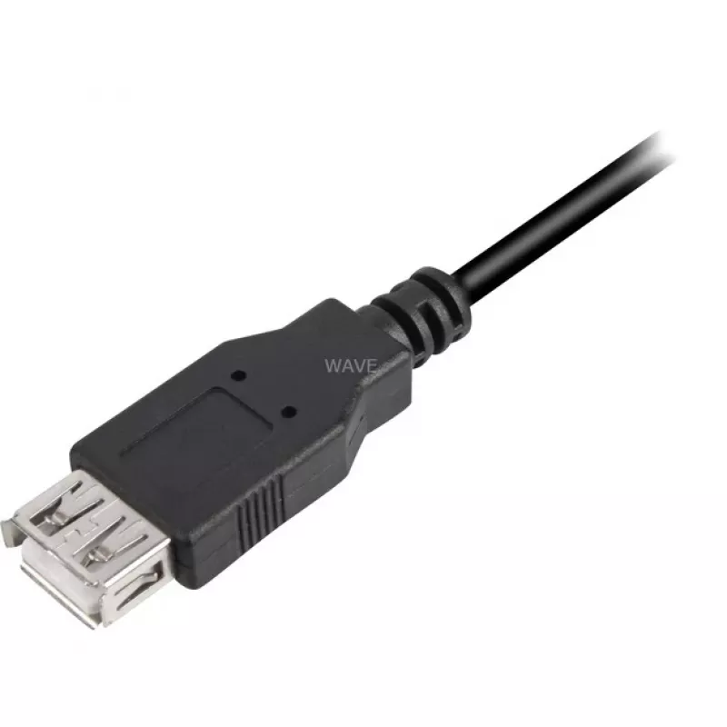 USB 2.0 pagarinātāja kabelis, USB-A spraudnis > USB-A ligzda (melns, 3,0 m, dubultekrāns)