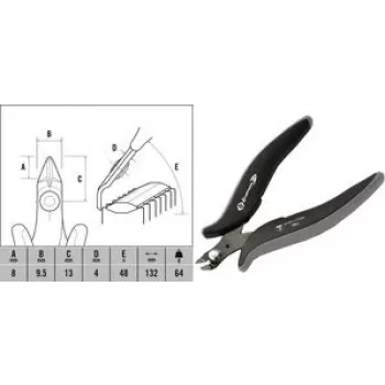 Sānu griezējs c.k tools T3884 mini griešanas galva ESD — precīzijas diagonālās knaibles elektronikai