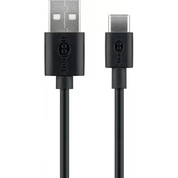 Wentronic 59118 0.5m USB A uz USB C vīriešu/vīriešu melns USB kabelis