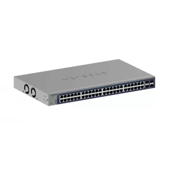Pārvaldāms Gigabitu Ethernet slēdzis Netgear GS752TX, 48x RJ-45 10/100/1000, 10G atbalsts, 1U plaukts, pelēks