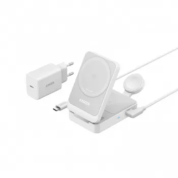 Anker MagGo 3-in-1 15W salokāms bezvadu lādētājs balts EU