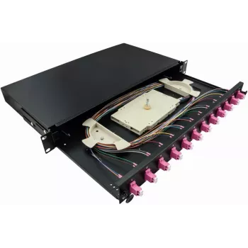 LogiLink F12LC4B - LC šķiedras kabelis - Pelēks - Metāls - Rack montāža - 1U - 480 mm