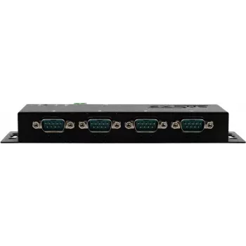 Serial Device Server Exsys EX-6124-2POE — Ethernet uz 4× RS-232/422/485 ar PoE un 12V/3A barošanu