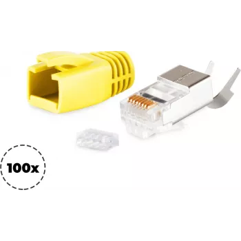 RJ-45 savienotājs ShiverPeaks 72067-100Y Dzeltens (100 gab.)