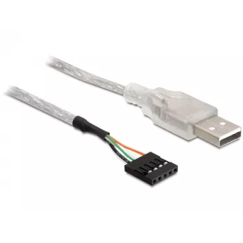 USB 2.0-A vīrišķais uz pin header kabelis DeLOCK 83078 Sudraba