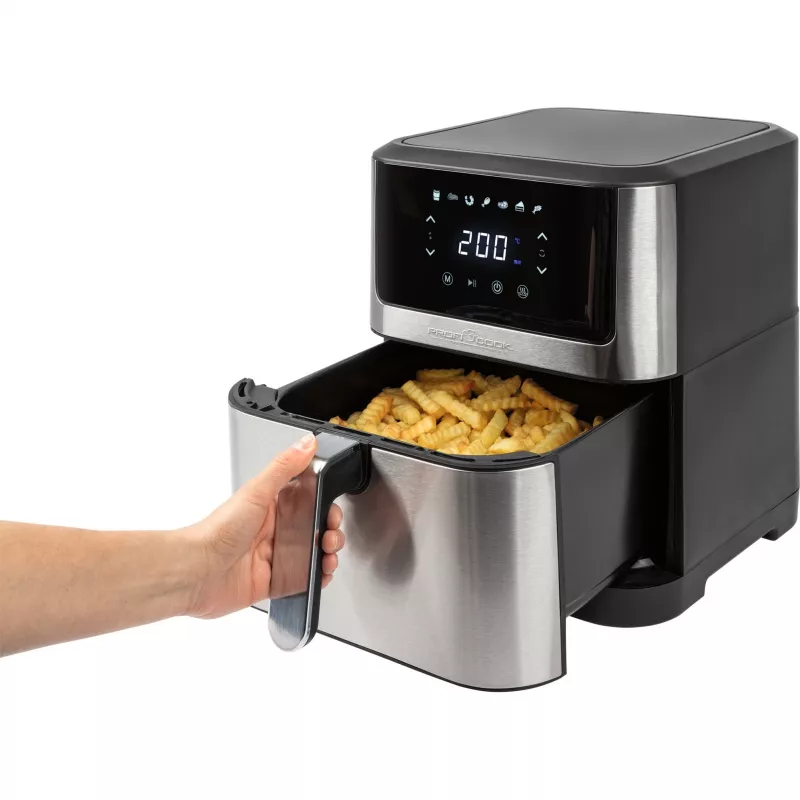 ProfiCook PC-FR 1269 H karstā gaisa friteris, 8 l, 1800 W, 80-200 °C, nerūsējošais tērauds/melns
