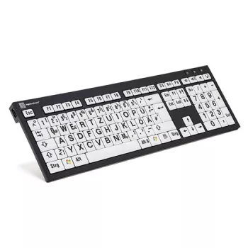 Logickeyboard XL Print Universal USB QWERTZ Vācu Melns Balts