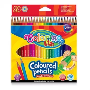 Colorino Kids Sešstūra krāsainie zīmuļi 24 krāsas