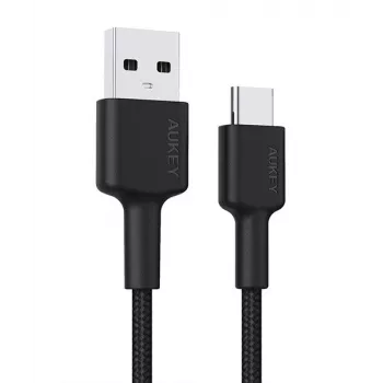 USB-C uz USB-A kabelis Aukey CB-CA2, neilona pīts, Quick Charge 3A, 1 m