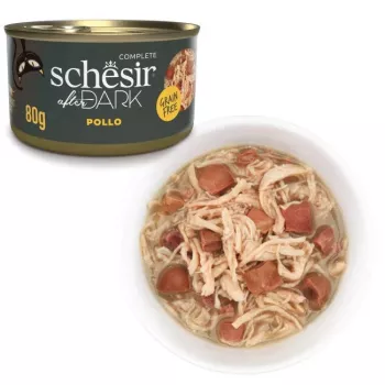Slapjā kaķu barība Agras Pet Foods Schesir 80 g — Vistas gaļa, bezgraudu, pieaugušiem, jebkurai šķirnei