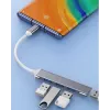 USB centrmezgls VAKOSS TC-4125X — 1× USB 3.0 Type-A, 3× USB 2.0 Type-A, savienojums: USB Type-C, sudraba