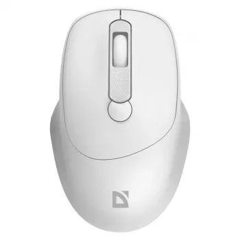 Bezvadu pele DEFENDER 52297 Silent Click — ambidekstrāla, 2.4 GHz nano USB, 1600 DPI, balta
