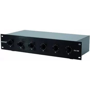 Omnitronic ELA 6M-Zonen LS-Regler 5W melns — 6 zonu audio līmeņa kontrolieris