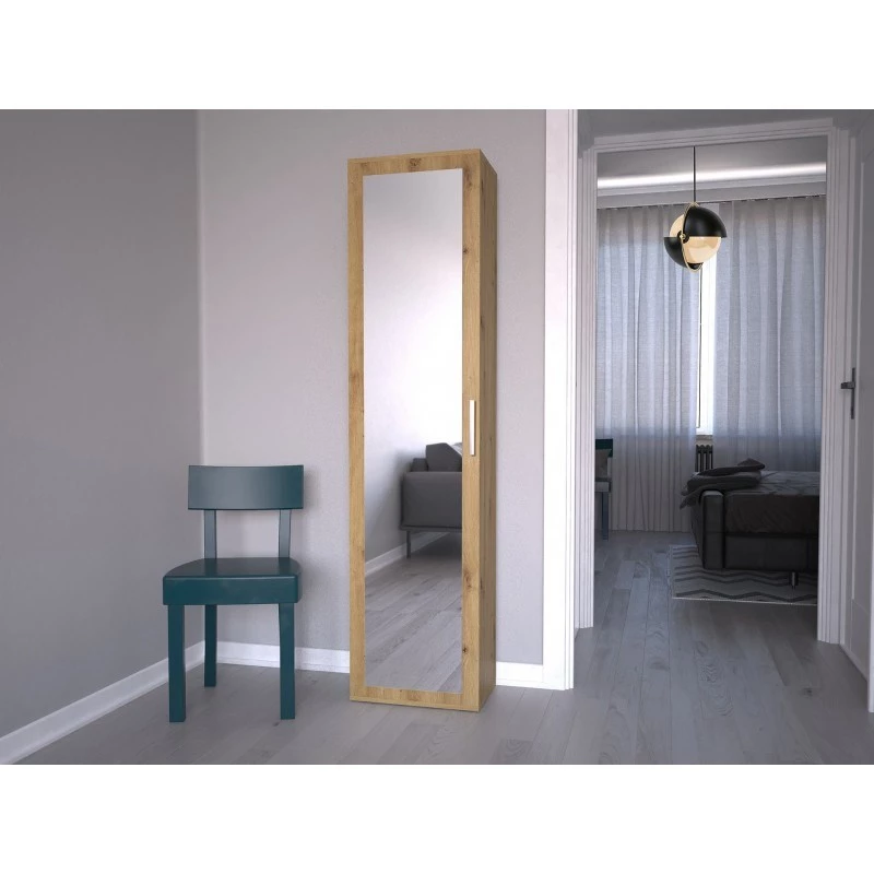 Top e Shop DUO SZAFKA ARTISAN – ozolkoka rāmis, 2 plaukti, 1 durvis, 500×350×1800 mm