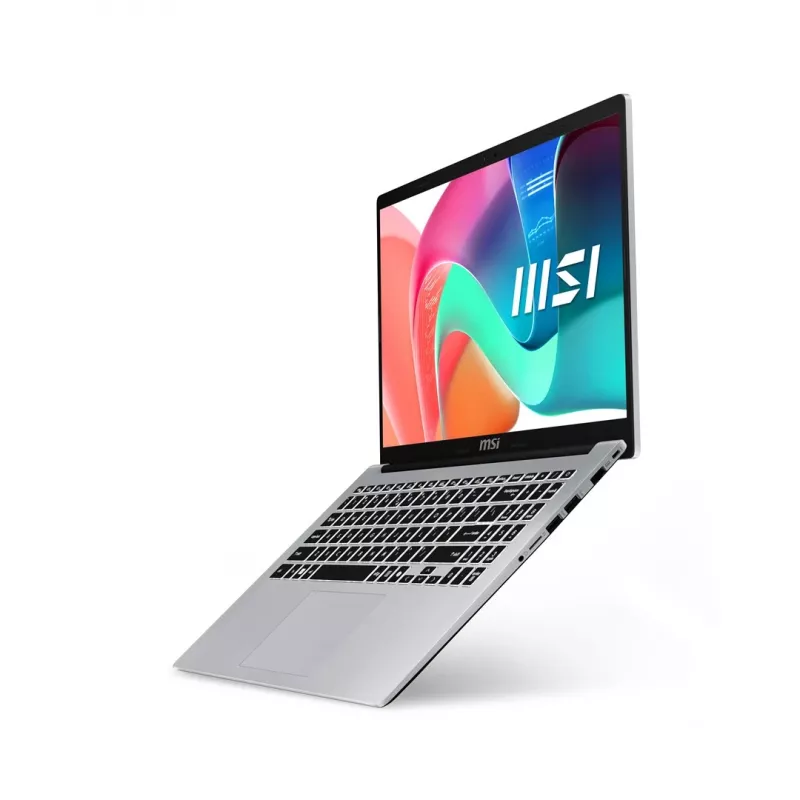 MSI Modern 15 F13MG-088PL klēpjdators, Intel® Core™ i7-1355U, 15.6 inch Full HD, 16 GB DDR4, 512 GB SSD, Wi-Fi 6E, Windows 11 Pro, Sudrabs