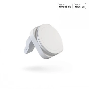 ZENS 2-IN-1 MAGSAFE + WATCH CEĻOJUMU LĀDĒTĀJS BALTS