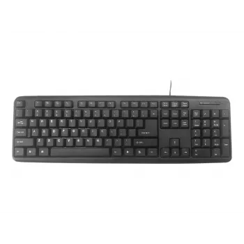 Gembird KB-U-103-RU biroja tastatūra, USB, QWERTY, angļu/krievu, melna
