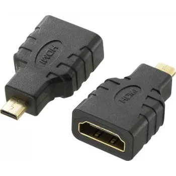 SpeaKa Professional HDMI Adapter [HDMI Mikro A ligzda - HDMI A spraudnis] Melns, apzeltīti kontakti, Audio Return Channel (SP-7870184)