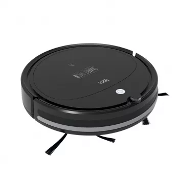Robotputekļsūcējs TEESA Smart VAC 2 — melns, apaļš, 1000 Pa, Wi‑Fi