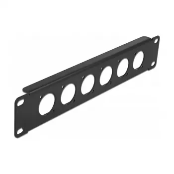 Patch Panel 1U DeLOCK 86501 10 inch metāla, melns, 6x D-modulis