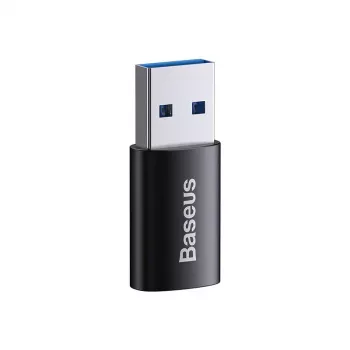 Adapteris Baseus Ingenuity USB Type-A (siev.) uz USB Type-C (vīr.) 10 Gbit/s, melns, 14×22×8 mm