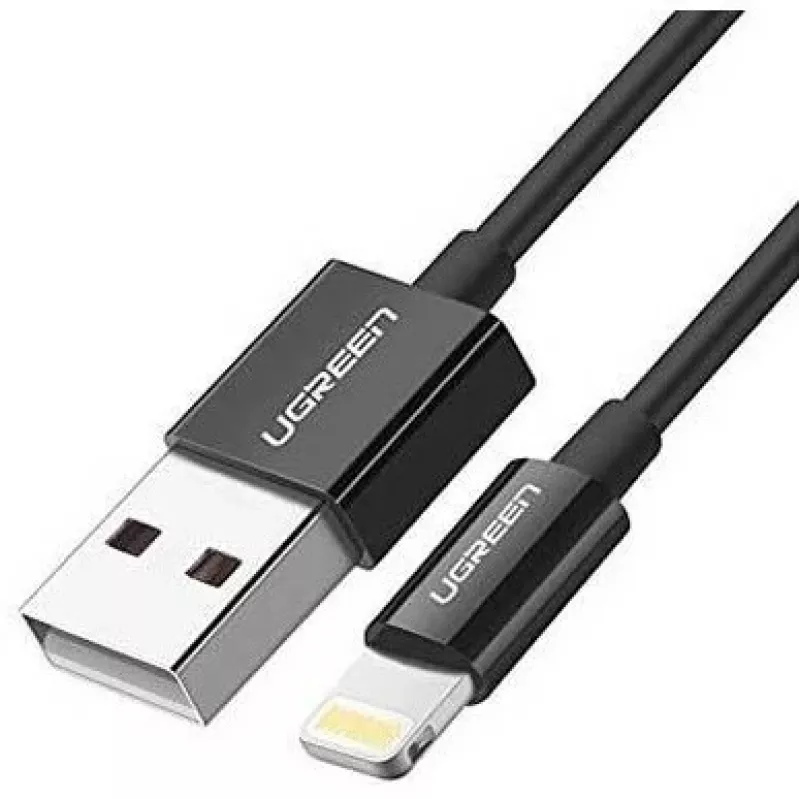 Ugreen 80822 US155 mobilā telefona kabelis Melns 1 m USB A Lightning