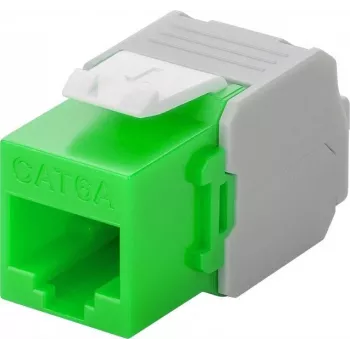 Wentronic Goobay CAT 6a KeyStone RJ45 Ligzda, Neekranēta, 500MHz, Zaļi-Balta (90687)