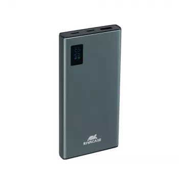 Power bank Rivacase VA1021 10000mAh, divi USB izejas porti, LED indikatori, kompakts pārnēsājams lādētājs