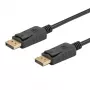 DisplayPort kabelis SAVIO CL-136, DisplayPort vīriešu–vīriešu, 2 m, DP 1.2, zelta kontakti, melns