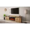 TV skapis Cama Meble GRANERO ar kamīna moduli, Wotan ozols, 2000×350×567 mm, 2 durvis, 2 plaukti