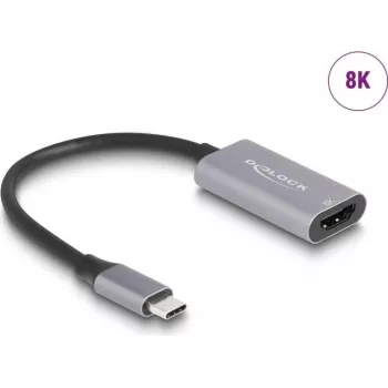 DeLOCK USB grafikas adapteris 7680 x 4320 pikseļi Pelēks Melns
