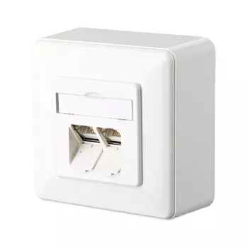 METZ CONNECT BTR IT CONNECT E-DAT C6 8/8(8) AP Cat.6 sienas kārba - RJ-45 x 2 - tīri balta RAL 9010 - 2 porti (1307380002-I)