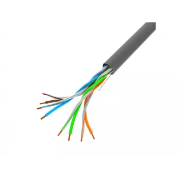 LANBERG tīkla kabelis U/UTP Cat5e LCU5-10CC-0305-S, 305 m, CCA vadītājs, 24 AWG, pelēks