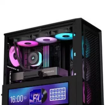 Corsair FRAME 4000D LCD RS PC korpuss, Midi-Tower, ATX, ARGB, Rūdīts stikls - melns