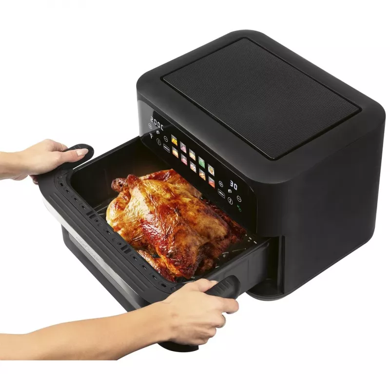 Gaisa fritieris ProfiCook PC-FR 1313 H — 10 L, 2400 W, 10 programmas, skārienjutīga vadība, nerūsējošais tērauds/melns