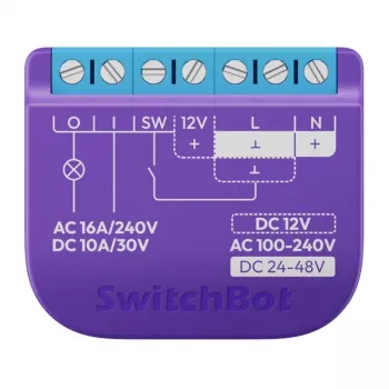 Viedais releja slēdzis SwitchBot Relay W5502300 – bezkontakta sprieguma pārslēgs vadu ierīču tālvadībai
