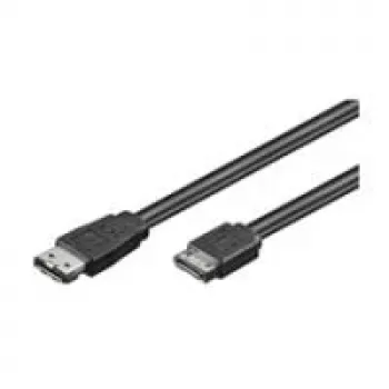Wentronic Goobay eSATA kabelis 0.5 m, melns, SATA L-tipa > eSATA I-tipa (93246)