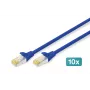 Tīkla kabelis Digitus CAT 6A S/FTP RJ-45 0,25m Zils