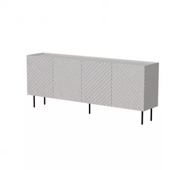 Kumode Cama Meble LUCCA 4D — 200 x 40 x 80 cm, smilškrāsas, skaidu plātne