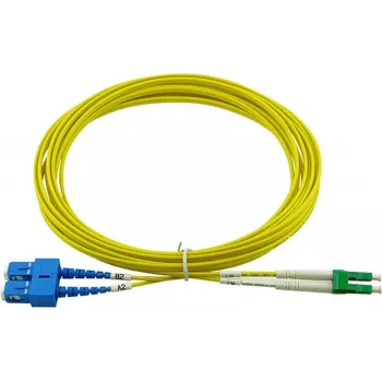 Šķiedras optikas kabelis BlueOptics Duplex LWL Patch Cable LC-APC/SC-UPC OS2 10m Zils/Zaļš